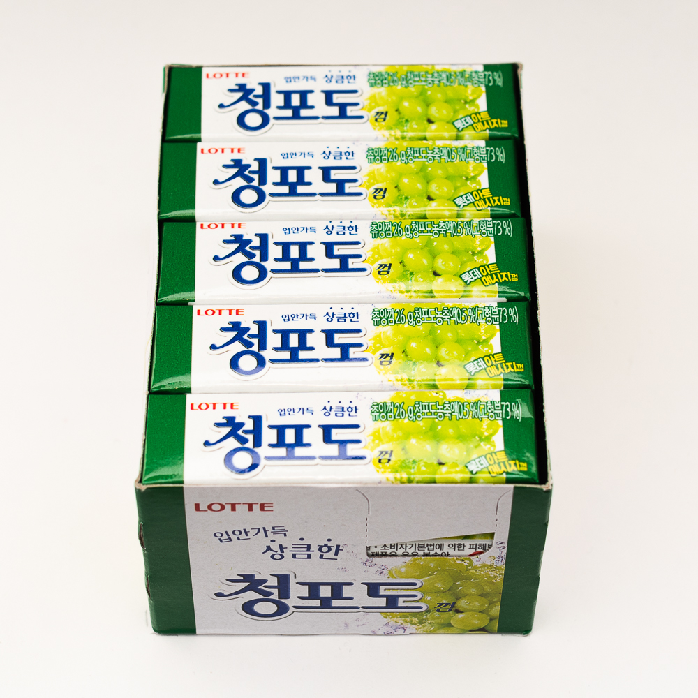 Жевательная резинка «LOTTE» со вкусом
ЗЕЛЕНОГО ВИНОГРАДА
блок из 15 уп. по 9 пластин Жевательная резинка «LOTTE» со вкусом
ЗЕЛЕНОГО ВИНОГРАДА
блок из 15 уп. по 9 пластин